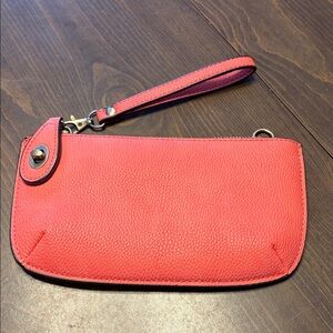 SUSAN JOY CORAL WRISTLET/CLUTCH